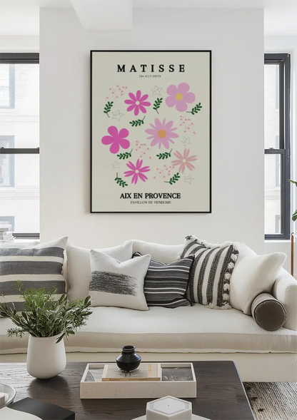 Matisse Pavillon de Vendôme Aix en Provence Flowers Poster Pink Painting