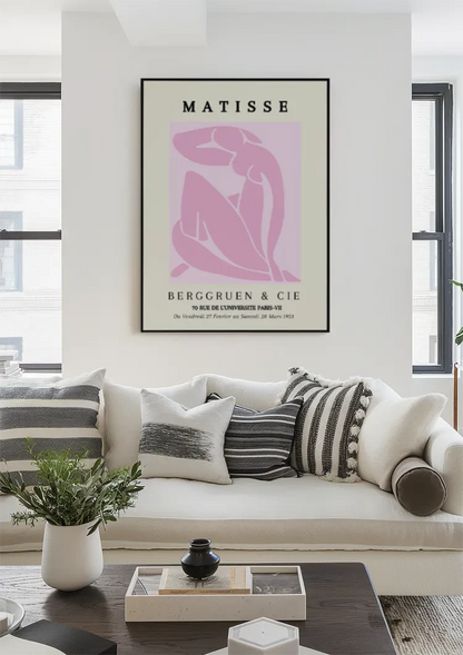 Matisse Berggruen Pink Abstract Female Figure Exhibition Poster Painting
