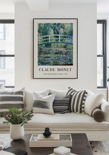 Claude Monet Waterlelies en Japanse Brug Impressionistisch Vijver Schilderij
