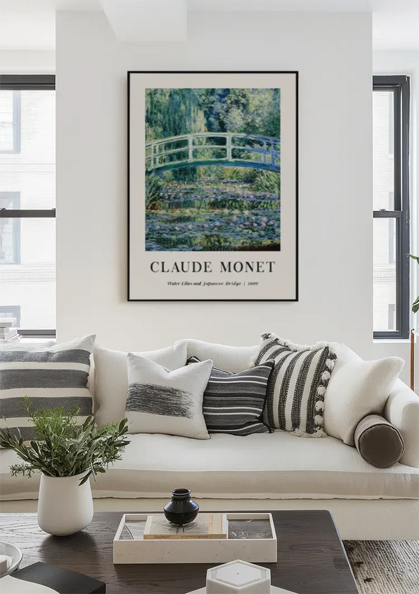 Claude Monet Waterlelies en Japanse Brug Impressionistisch Vijver Schilderij