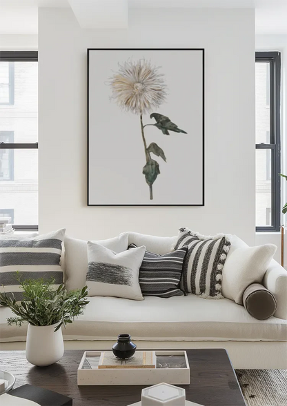 Botanical Watercolor Flower on White Background Painting