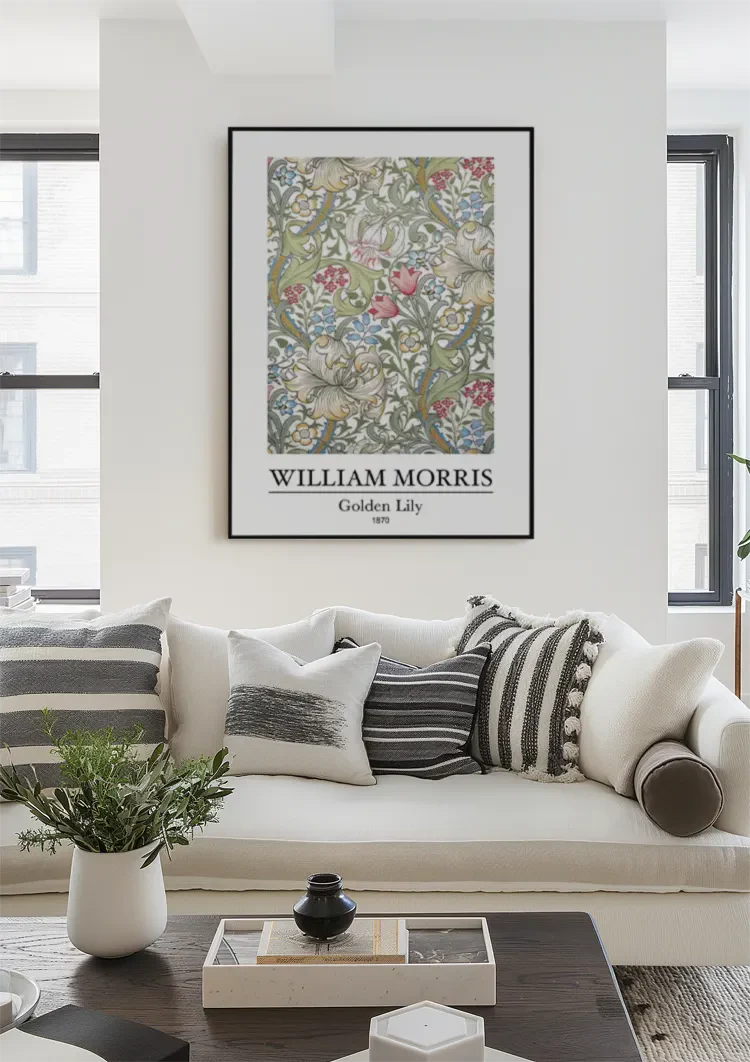 William Morris Golden Lily Gouden Lelies Bloemen Groen Klassiek Kunst Schilderij