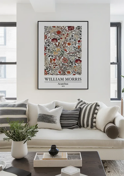 William Morris Acanthus Bladeren Terracotta Rood Botanisch Klassiek Kunst Schilderij