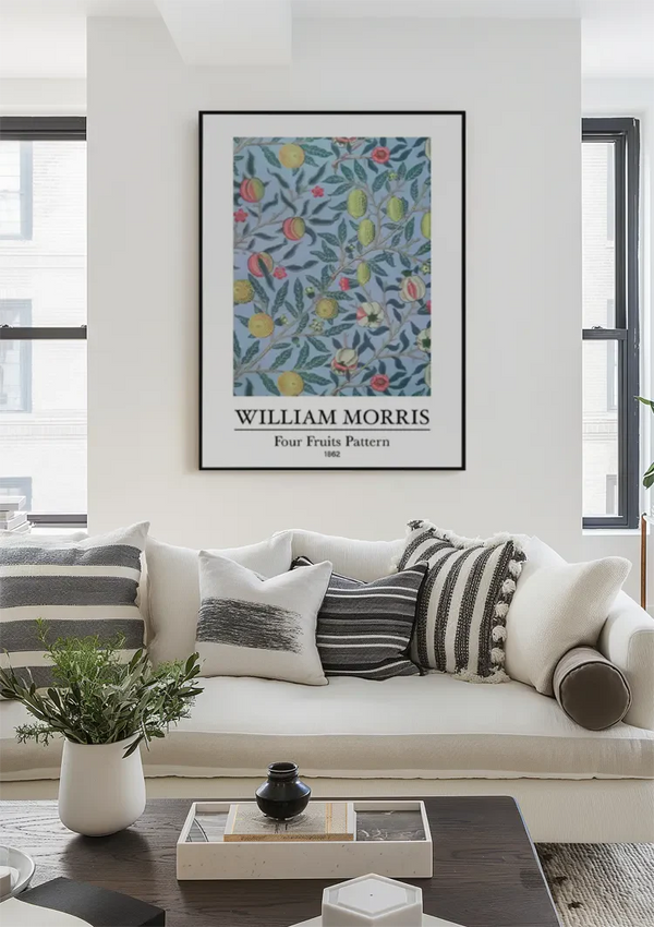 William Morris Obstmuster Bunte Früchte Blauer Hintergrund Gemälde