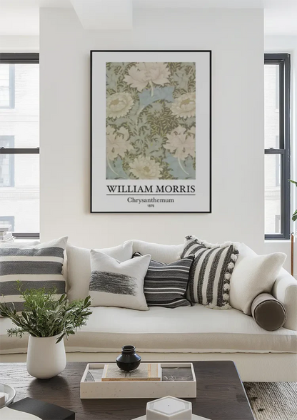William Morris Chrysanthemum Pastelkleuren Bloemenpatroon Schilderij