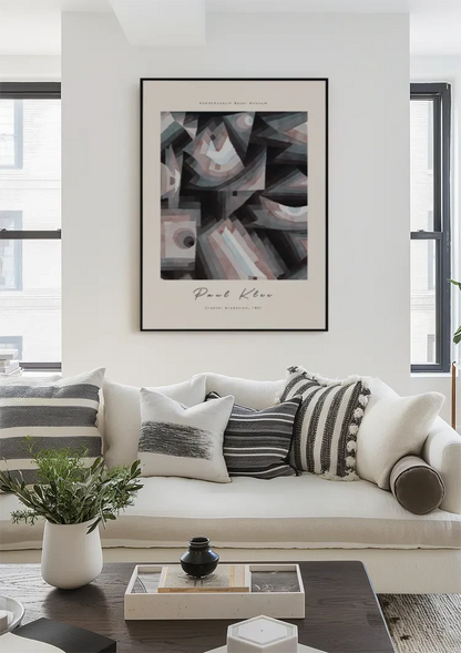 Paul Klee Abstracte Geometrische Vormen Grijs Blauw Poster Schilderij