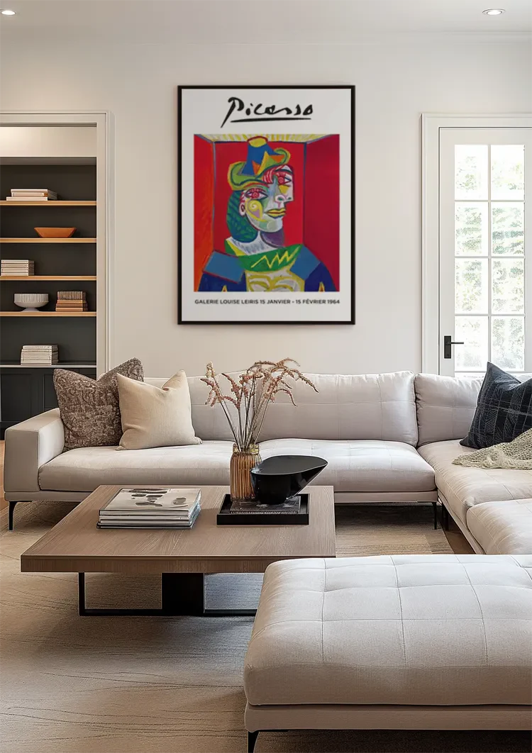 Picasso Galerie Louise Leiris Tentoonstelling Poster Kleurrijk Kubistisch Schilderij