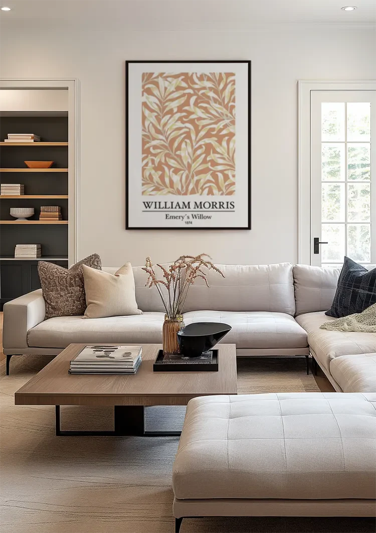 William Morris Emerys Weiden-Terrakotta-Creme-Blättermuster-Gemälde
