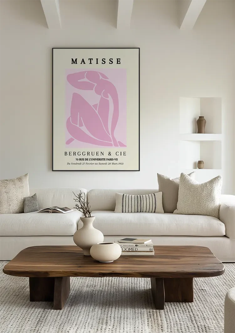 Matisse Berggruen Pink Abstract Female Figure Exhibition Poster Painting