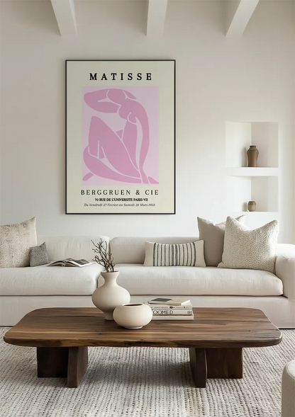 Matisse Berggruen Pink Abstract Female Figure Exhibition Poster Painting
