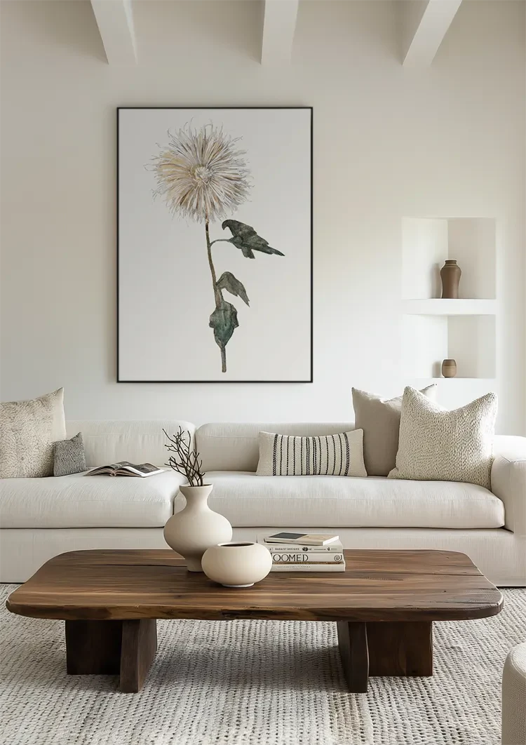 Botanical Watercolor Flower on White Background Painting