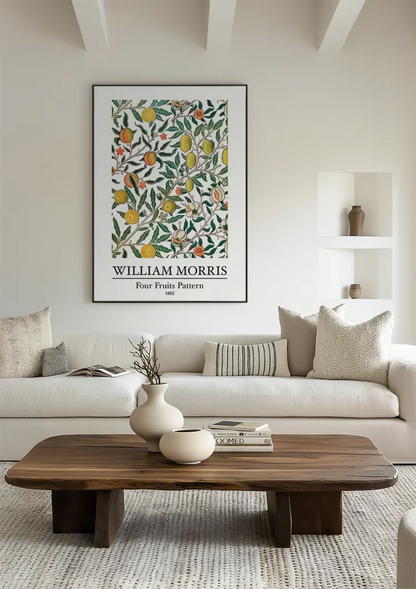 William Morris Vier Früchte Orangen Granatäpfel Grüne Blätter Klassisches Kunstgemälde