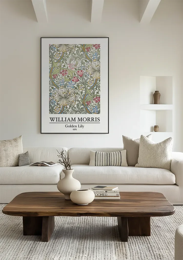 William Morris Golden Lily Gouden Lelies Bloemen Groen Klassiek Kunst Schilderij