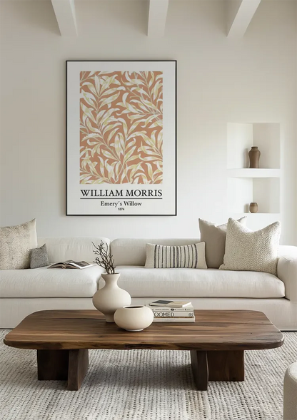 William Morris Emerys Weiden-Terrakotta-Creme-Blättermuster-Gemälde
