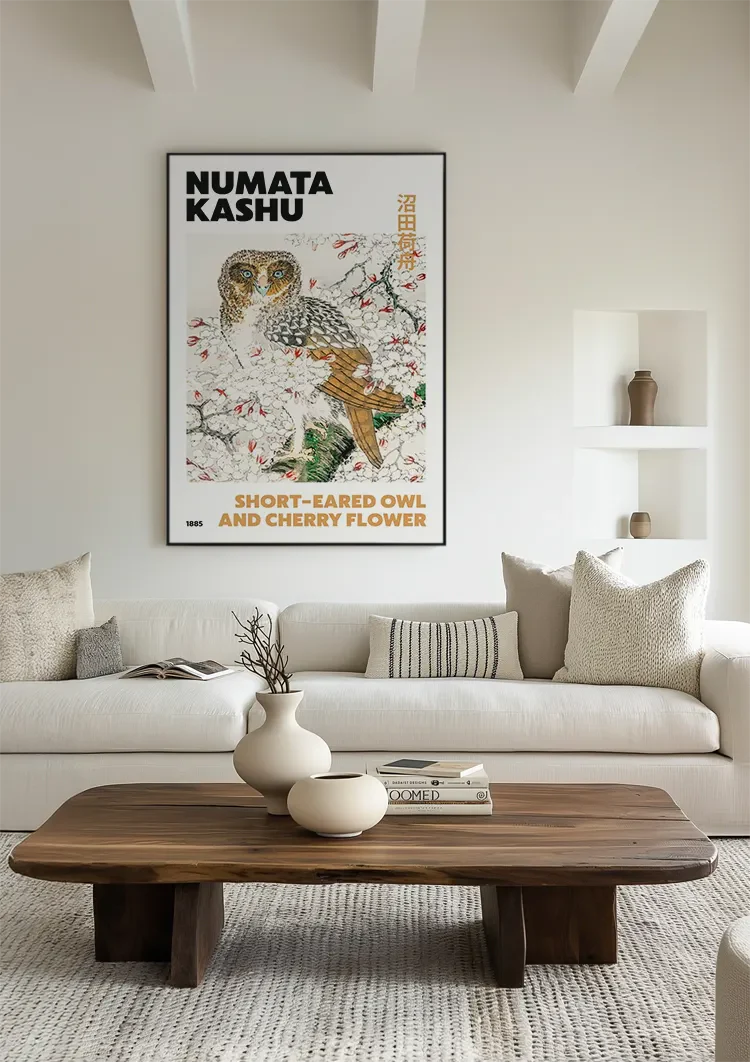 Kashu Velduil Cherry Blossom Branch Japanese Woodblock Print Painting