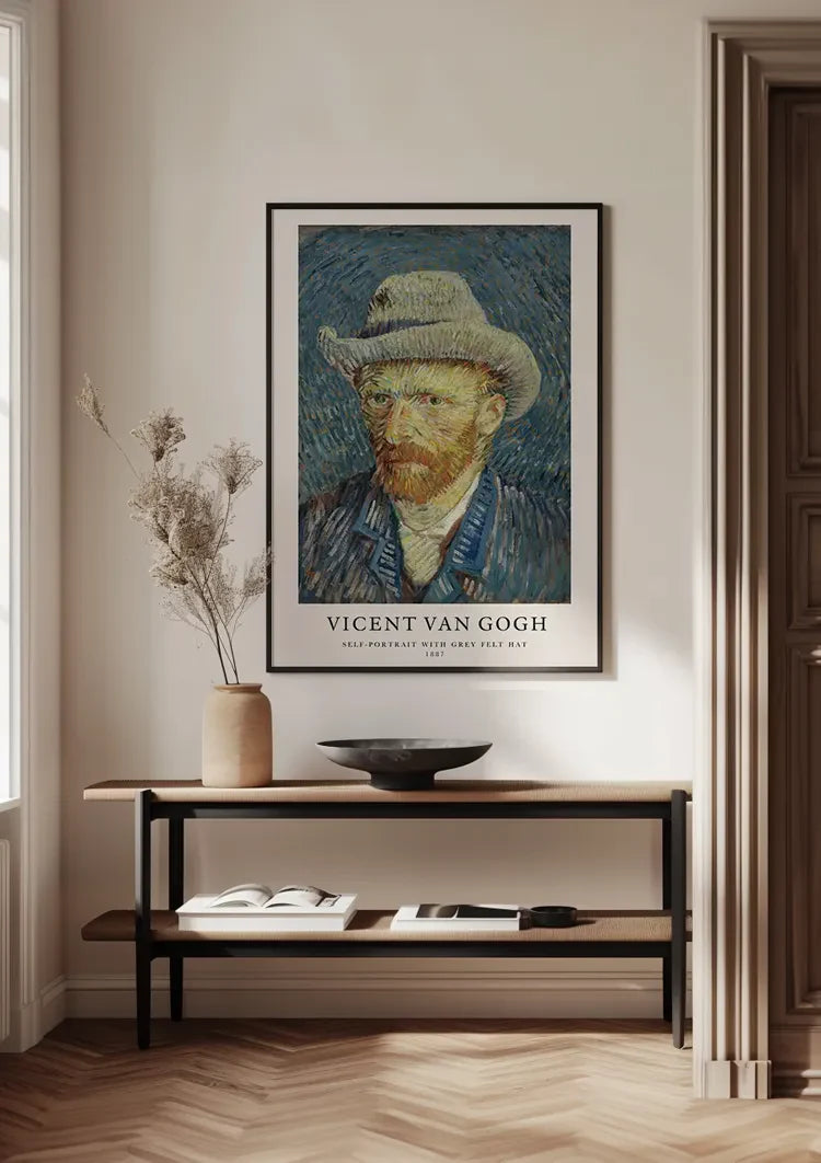 Van Gogh Zelfportret Grijze Vilten Hoed 1887 Schilderij