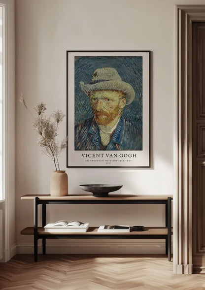 Van Gogh Zelfportret Grijze Vilten Hoed 1887 Schilderij