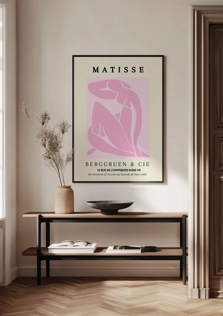Matisse Berggruen Pink Abstract Female Figure Exhibition Poster Painting