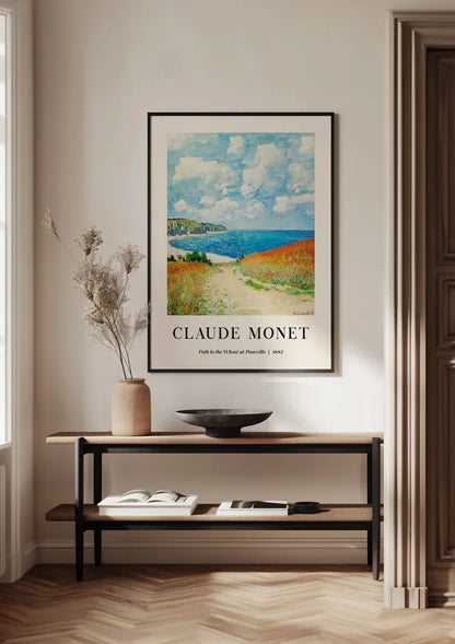 Claude Monet Pad door het Tarweveld bij Pourville Kustlandschap Schilderij