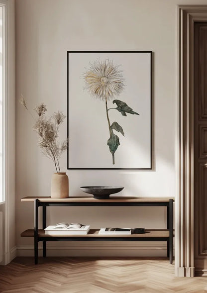 Botanical Watercolor Flower on White Background Painting