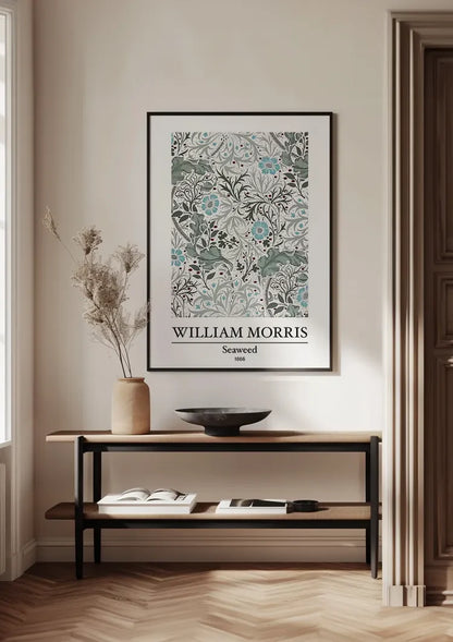William Morris Seaweed Groen Blauw Botanisch Vloeiend Bloemenpatroon Klassiek Kunst Schilderij