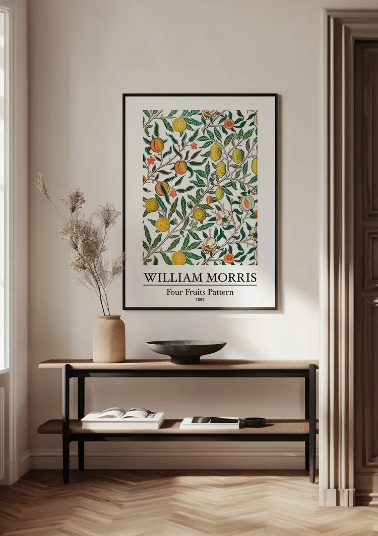 William Morris Vier Früchte Orangen Granatäpfel Grüne Blätter Klassisches Kunstgemälde