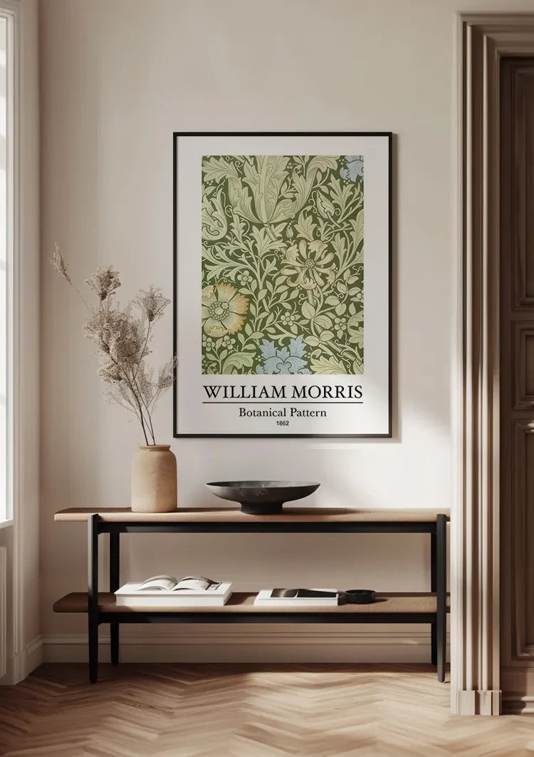 William Morris Botanical Pattern Groen Bladeren Bloemen Klassiek Kunst Schilderij