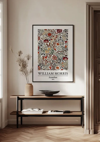 William Morris Acanthus Bladeren Terracotta Rood Botanisch Klassiek Kunst Schilderij