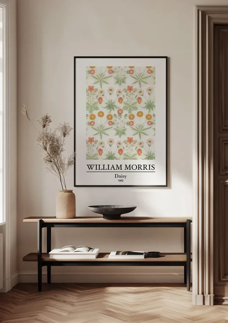 William Morris Daisy Daisies Orange Green White Painting
