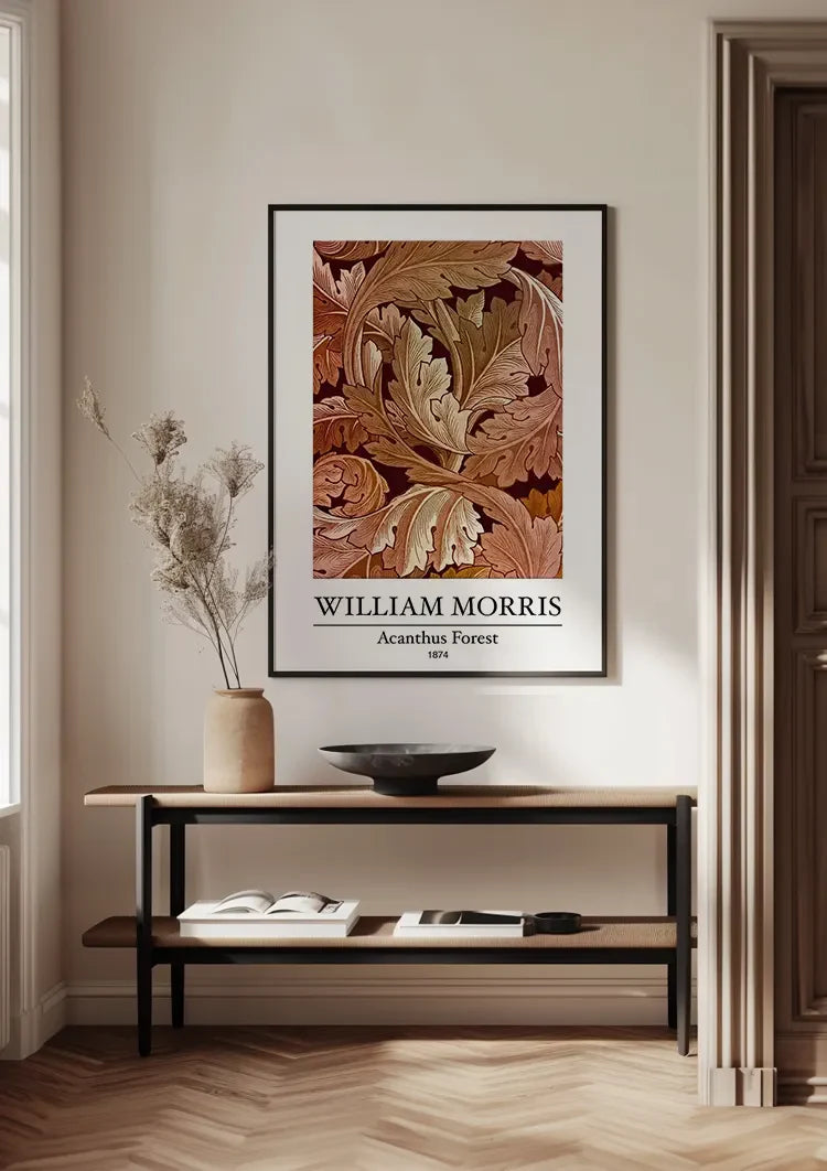 William Morris Akantus Wald Terrakotta Bernstein Warme Herbstblätter Gemälde