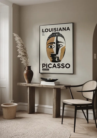 Picasso Louisiana Museum Tentoonstelling Poster Zwart Goud Gezicht Schilderij