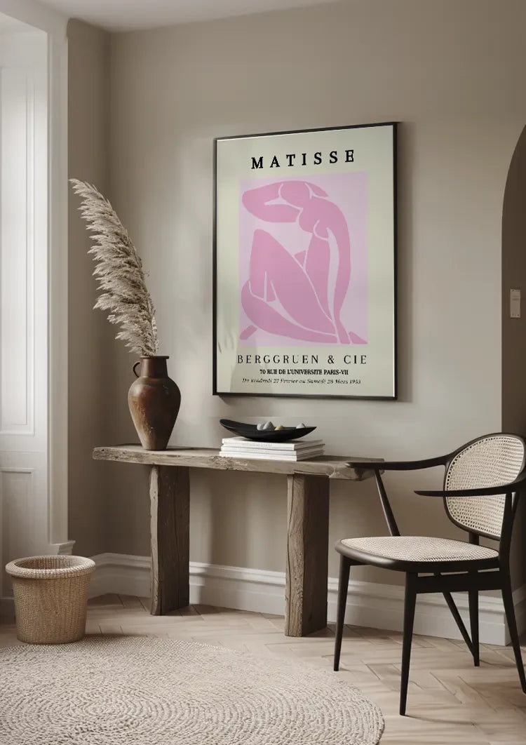 Matisse Berggruen Pink Abstract Female Figure Exhibition Poster Painting