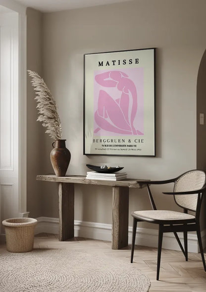 Matisse Berggruen Pink Abstract Female Figure Exhibition Poster Painting