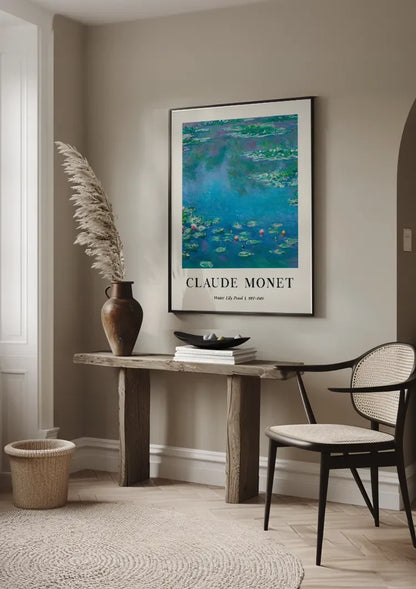 Claude Monet Waterlelievijver Blauwgroene Wateroppervlakte Impressionistisch Schilderij