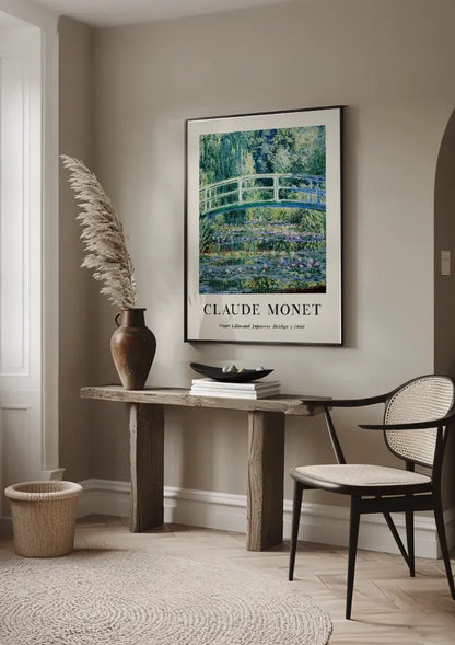 Claude Monet Waterlelies en Japanse Brug Impressionistisch Vijver Schilderij