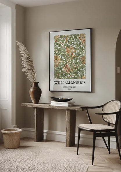 William Morris Geißblatt Botanisches Muster Grüne Blätter Gemälde