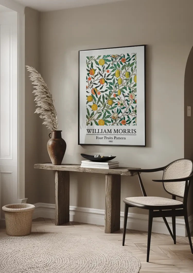 William Morris Vier Früchte Orangen Granatäpfel Grüne Blätter Klassisches Kunstgemälde