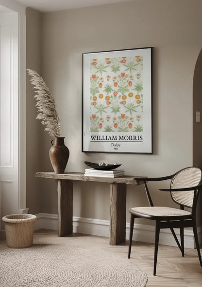 William Morris Daisy Madeliefjes Oranje Groen Symmetrisch Klassiek Kunst Schilderij