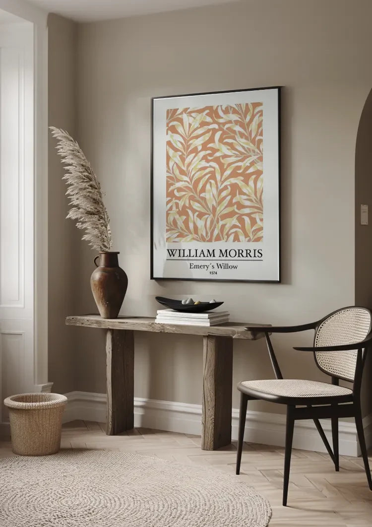 William Morris Emerys Weiden-Terrakotta-Creme-Blättermuster-Gemälde