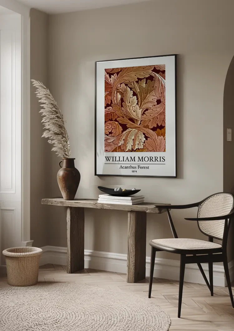 William Morris Akantus Wald Terrakotta Bernstein Warme Herbstblätter Gemälde