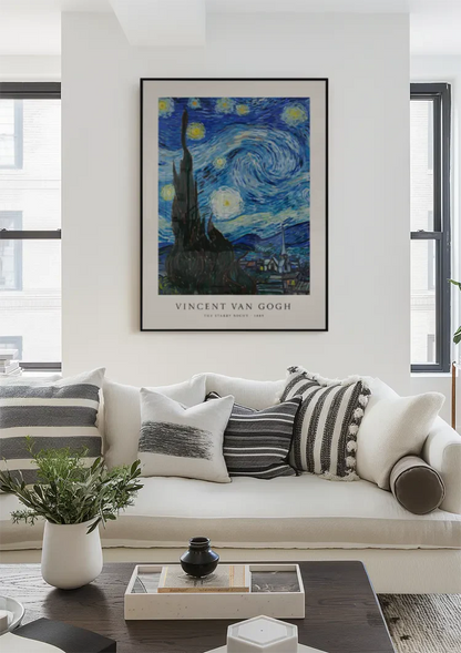 Van Gogh Sternennacht Nachthimmel Blaue Wirbel Malerei