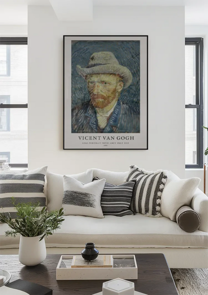 Van Gogh Zelfportret Grijze Vilten Hoed 1887 Schilderij