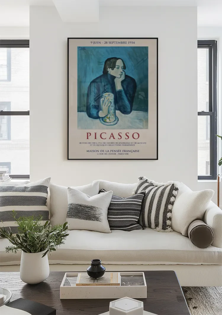 Picasso Salon de la Pensée Française 1954 Tentoonstellingsposter Blauw Schilderij