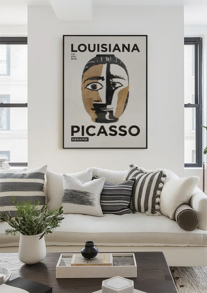 Picasso Louisiana Museum Tentoonstelling Poster Zwart Goud Gezicht Schilderij