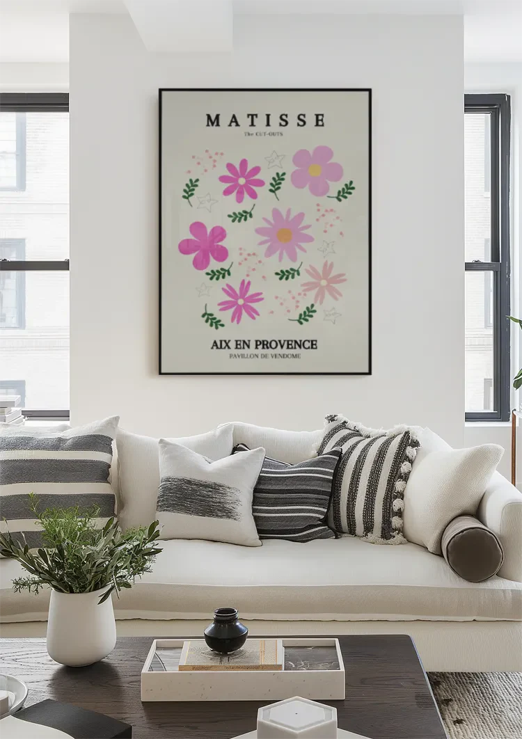 Matisse Pavillon de Vendôme Aix en Provence Flowers Poster Pink Painting