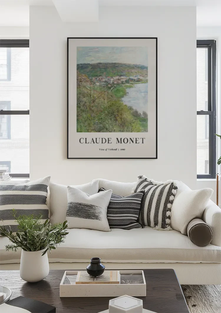 Claude Monet Uitzicht op Vétheuil Impressionistisch Schilderij