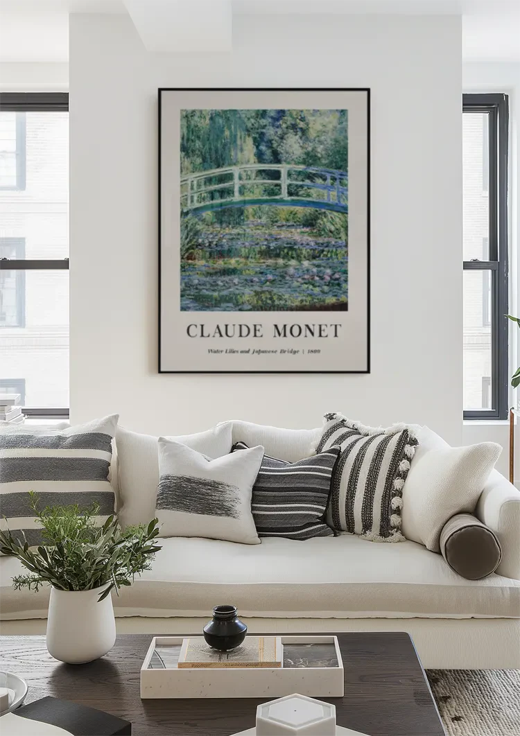 Claude Monet Waterlelies en Japanse Brug Impressionistisch Vijver Schilderij