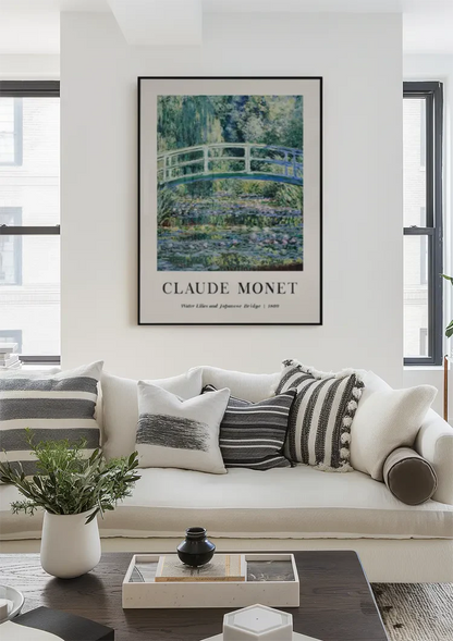 Claude Monet Waterlelies en Japanse Brug Impressionistisch Vijver Schilderij
