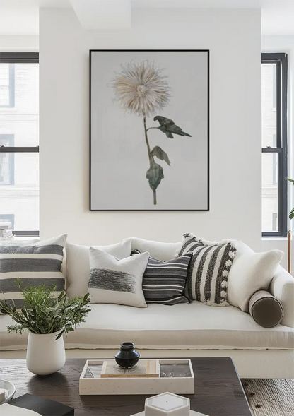 Botanical Watercolor Flower on White Background Painting