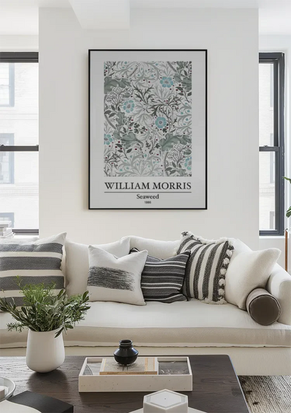 William Morris Seaweed Groen Blauw Botanisch Vloeiend Bloemenpatroon Klassiek Kunst Schilderij
